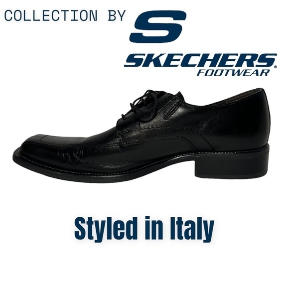 SKECHERS (EUC) Men’s Black Leather shoes Size 9 runs big (fits like a 10)